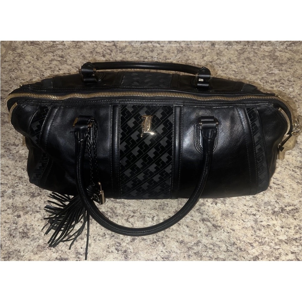 Vintage Gwen Stefani L.A.M.B. Bag Black Velvet Leather Rare 1st Release Large!